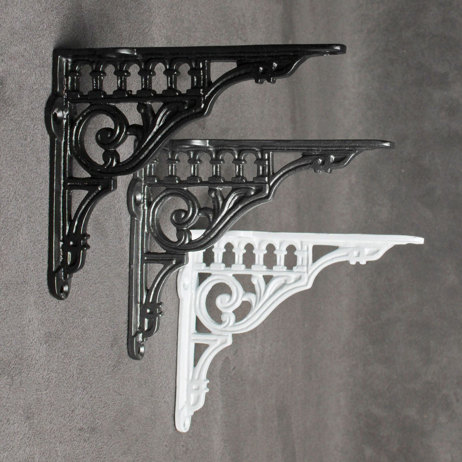 PAIR of Cast Iron VICTORIAN Shelf Bracket 8