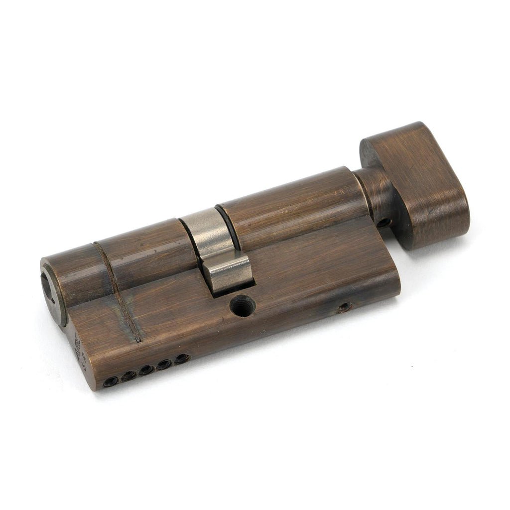 Aged Brass 35/35 5pin Euro Cylinder/Thumbturn KA | From The Anvil - Euro Cylinders - From The Anvil - Yester Home