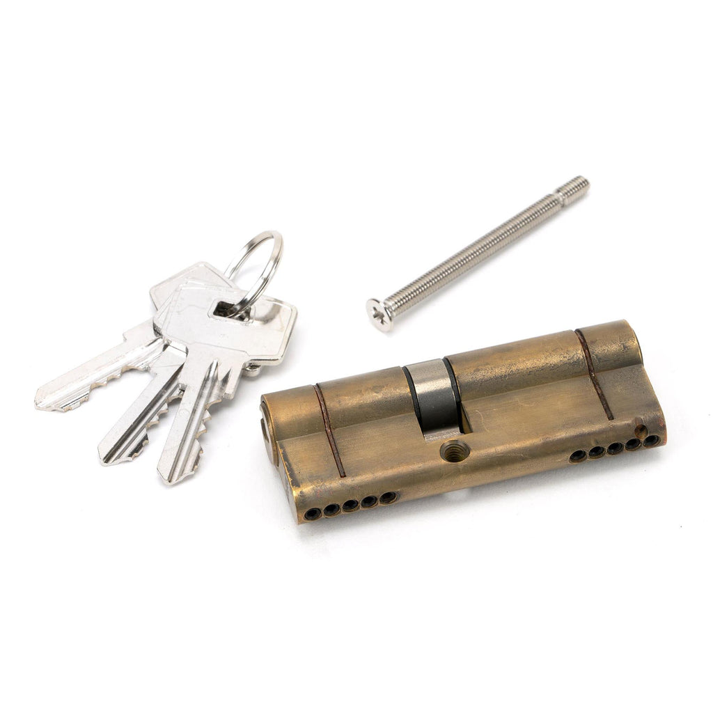 Aged Brass 35/45 5pin Euro Cylinder KA | From The Anvil - Euro Cylinders - From The Anvil - Yester Home