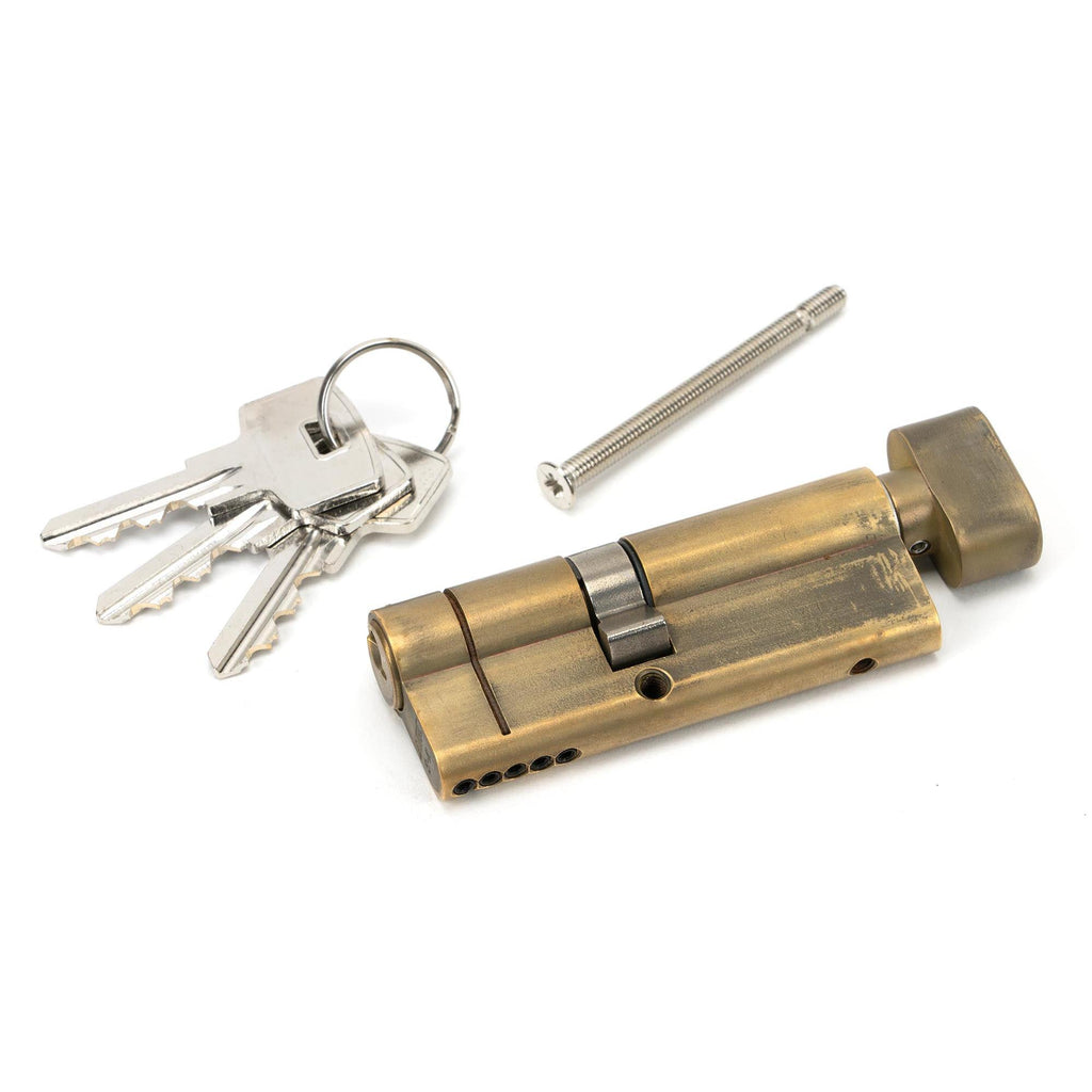 Aged Brass 35/45T 5pin Euro Cylinder/Thumbturn | From The Anvil - Euro Cylinders - From The Anvil - Yester Home