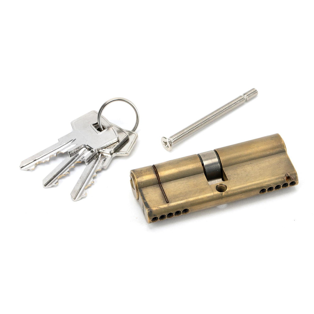 Aged Brass 40/40 5pin Euro Cylinder | From The Anvil - Euro Cylinders - From The Anvil - Yester Home