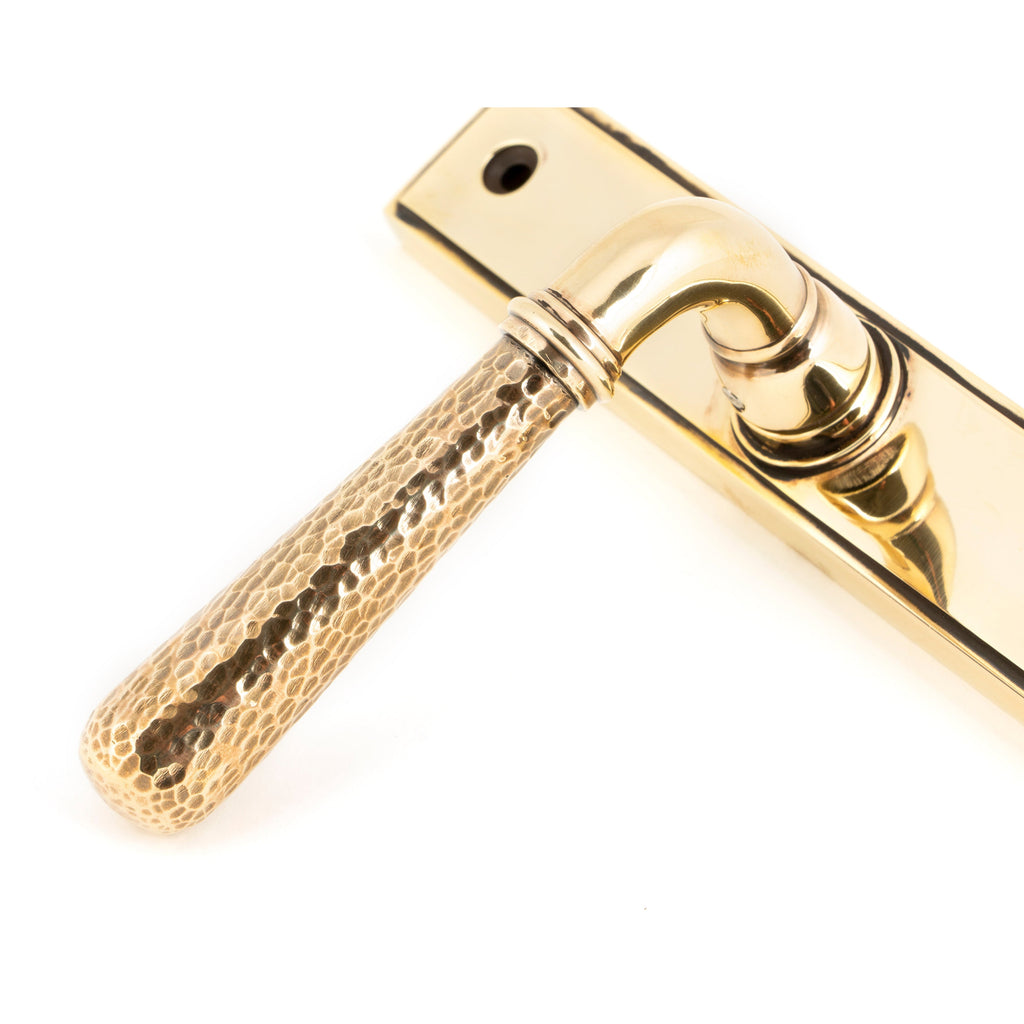 Aged Brass Hammered Newbury Slimline Espag. Lock Set | From The Anvil-Espagnolette-Yester Home