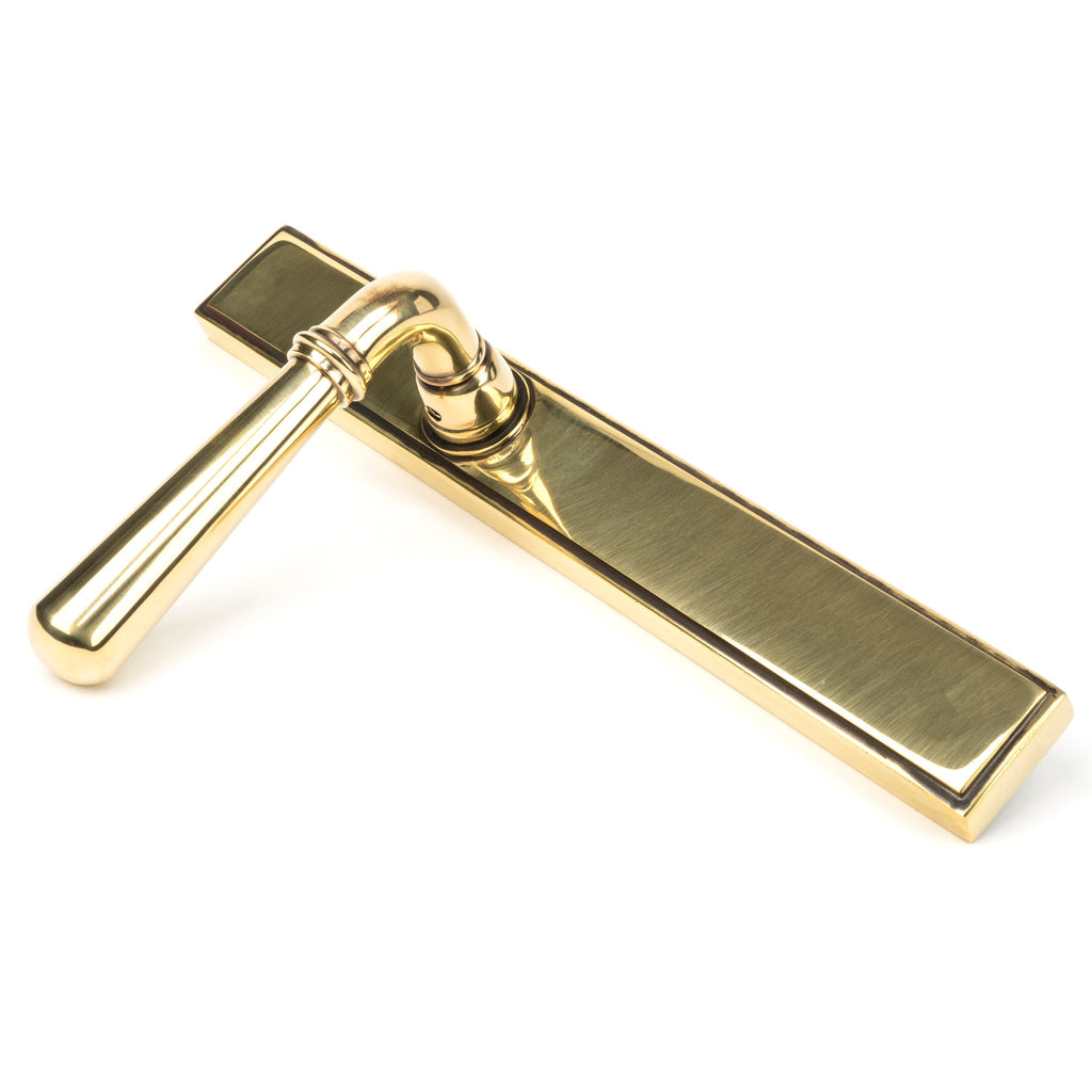 Aged Brass Newbury Slimline Lever Latch Set | From The Anvil-Espagnolette-Yester Home