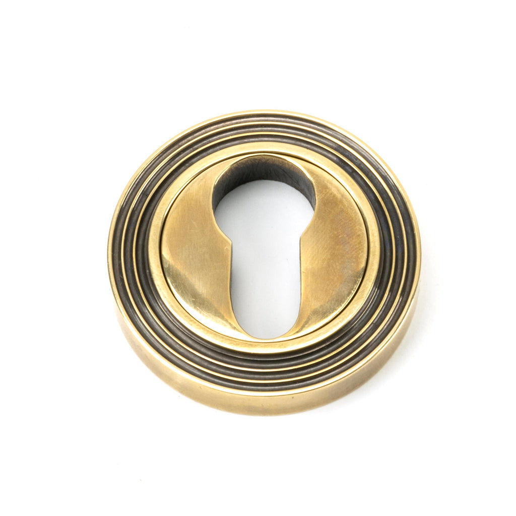 Aged Brass Round Euro Escutcheon (Beehive) | From The Anvil - Euro Escutcheons - From The Anvil - Yester Home