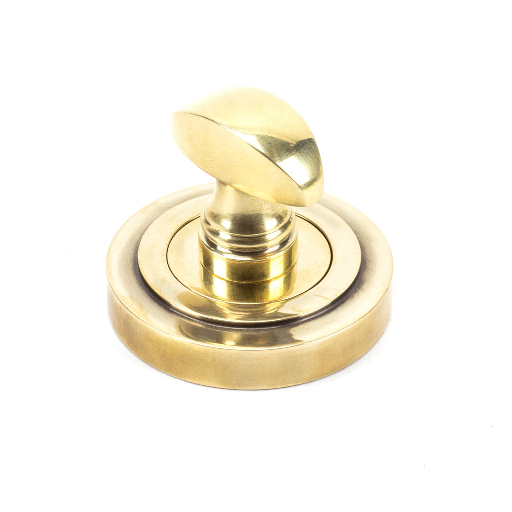 Aged Brass Round Thumbturn Set (Art Deco) | From The Anvil-Thumbturns-Yester Home