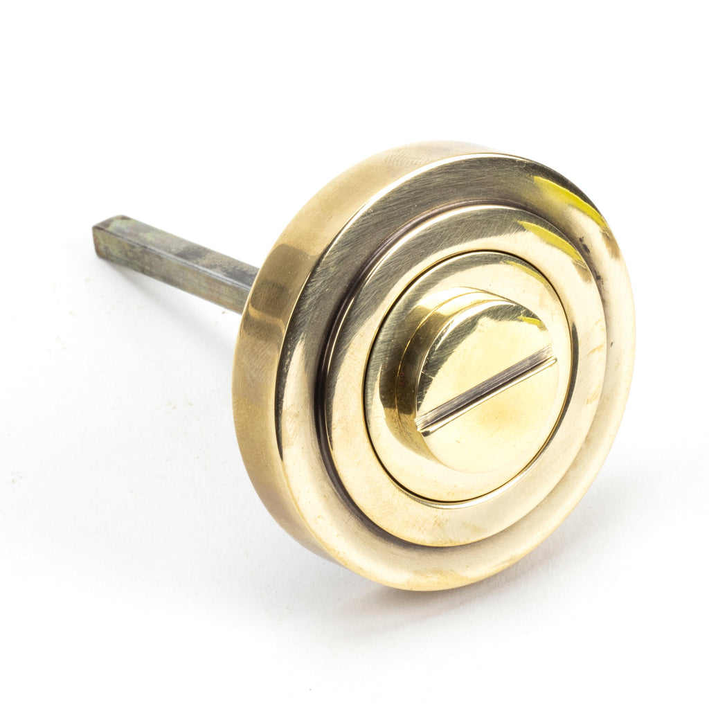 Aged Brass Round Thumbturn Set (Art Deco) | From The Anvil-Thumbturns-Yester Home