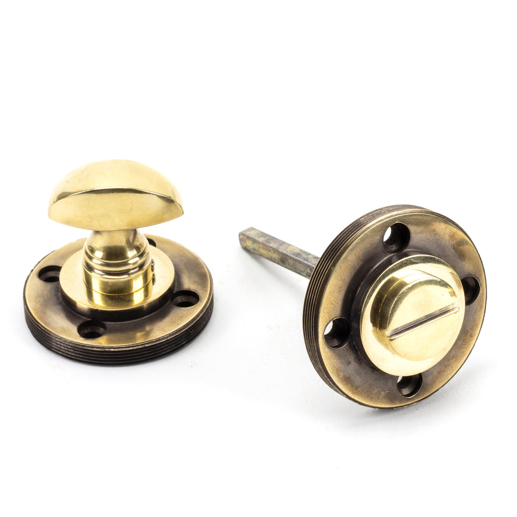 Aged Brass Round Thumbturn Set (Art Deco) | From The Anvil-Thumbturns-Yester Home