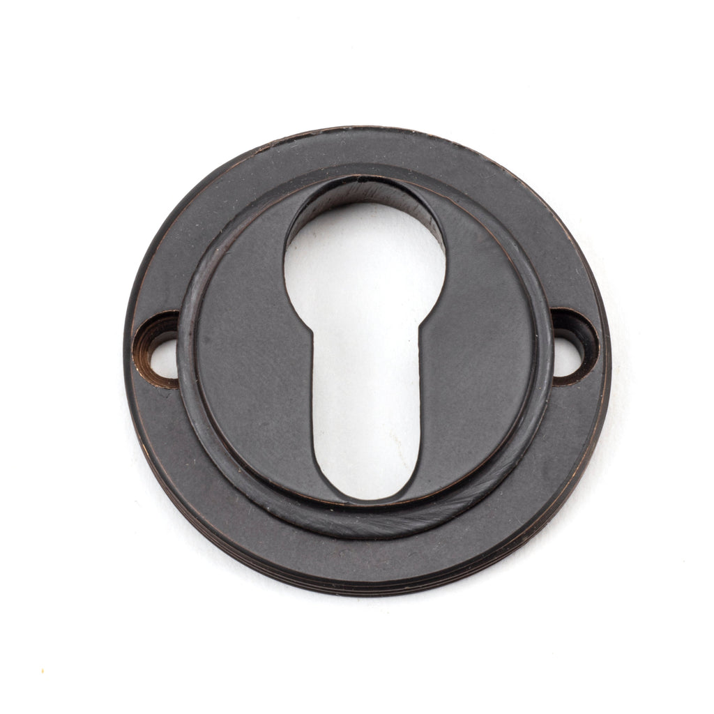 Aged Bronze Round Euro Escutcheon (Beehive) | From The Anvil-Euro Escutcheons-Yester Home