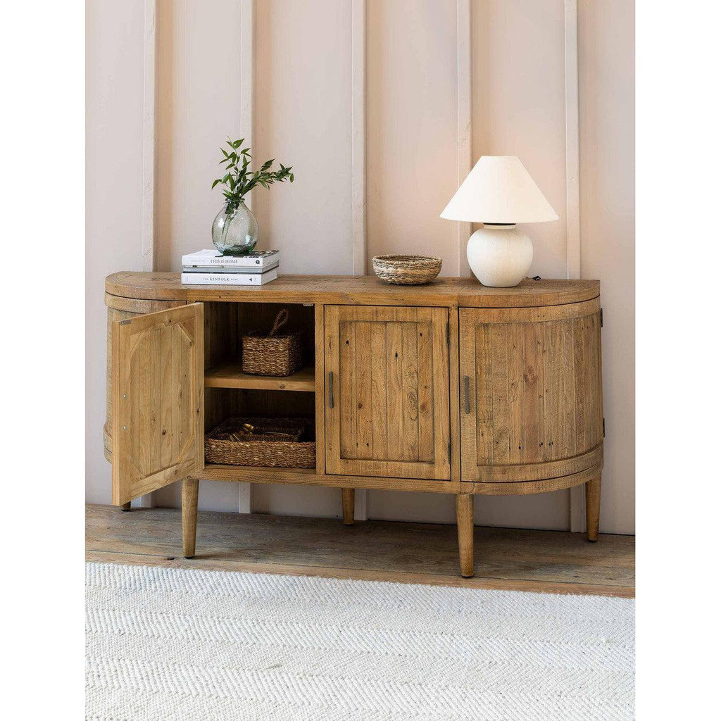 Ashwell Curved Sideboard | Natural-Consoles & Sideboards-Yester Home