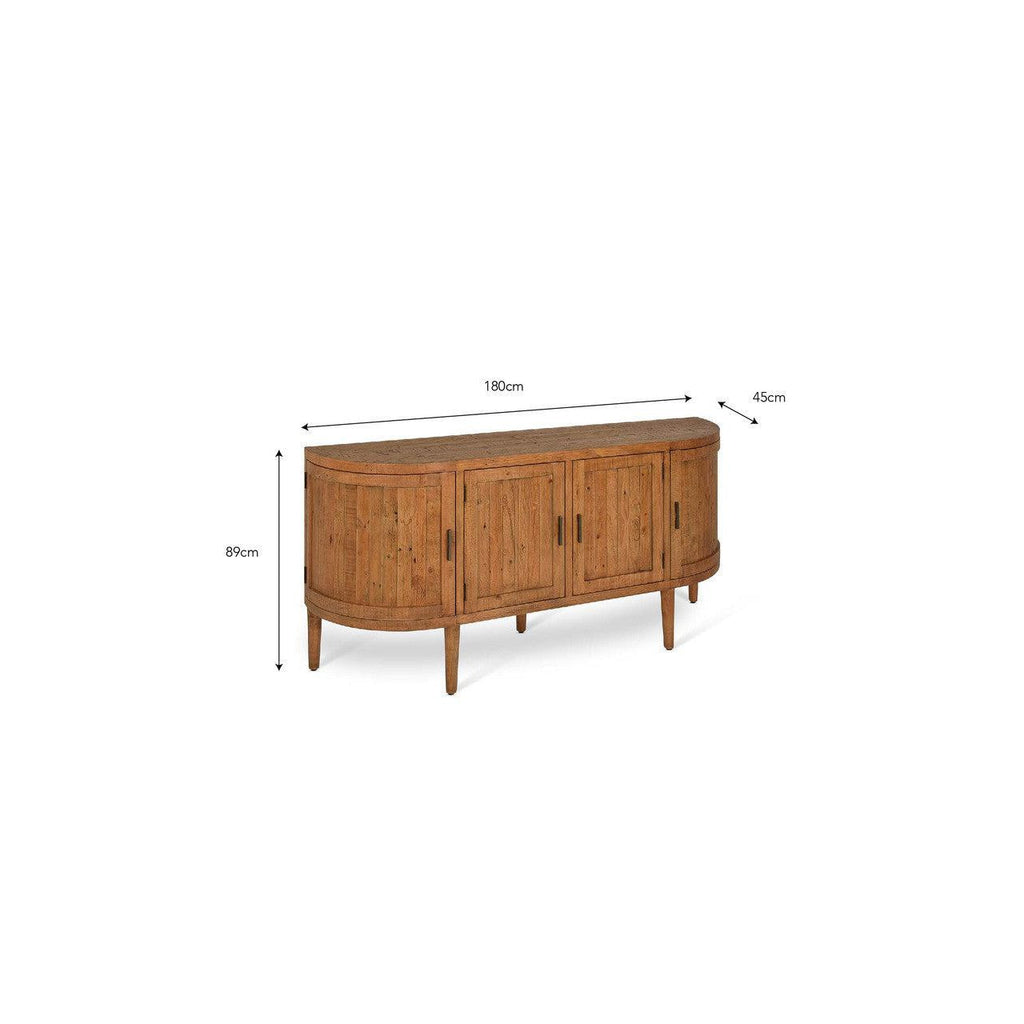 Ashwell Curved Sideboard | Natural-Consoles & Sideboards-Yester Home