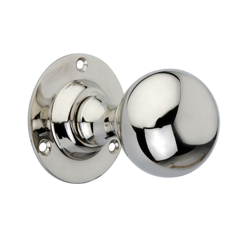 Ball Door Knob Polished Nickel-Mortice Door Knobs-Yester Home