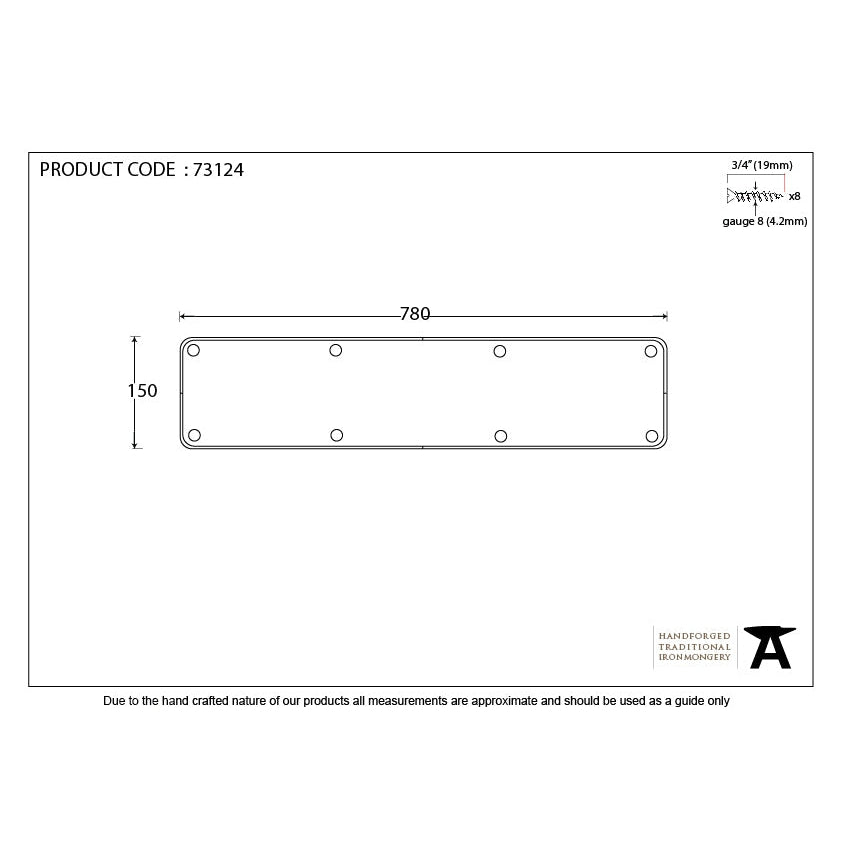 Beeswax 780mm x 150mm Kick Plate | From The Anvil-Kickplates-Yester Home