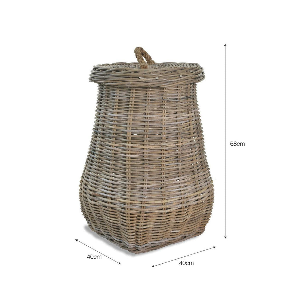 Bembridge Laundry Basket - Rattan-Storage & Shelving-Yester Home