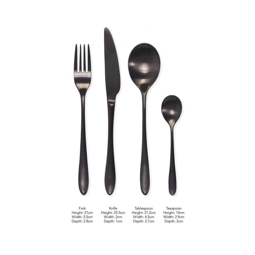 Birley Cutlery Set | 16 Piece | Black - Home Accessories - Garden Trading - Yester Home