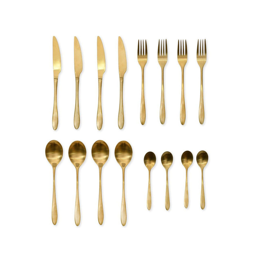 Birley Cutlery Set | 16 Piece | Brass Finish - Serveware - Garden Trading - Yester Home