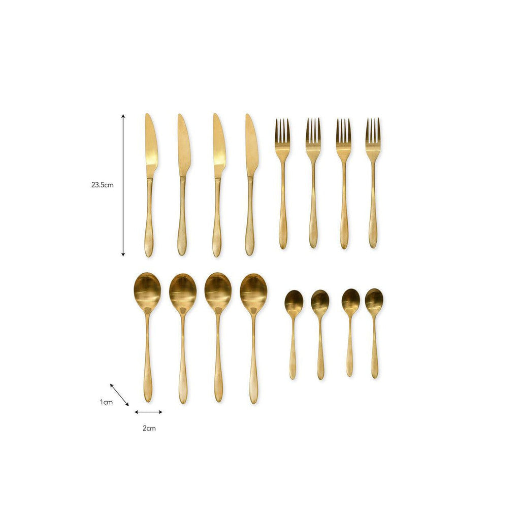 Birley Cutlery Set | 16 Piece | Brass Finish - Serveware - Garden Trading - Yester Home