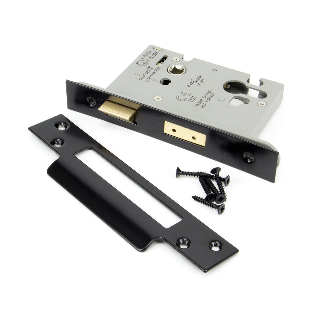 Black 3" Euro Profile Sash Lock | From The Anvil-Euro Locks-Yester Home