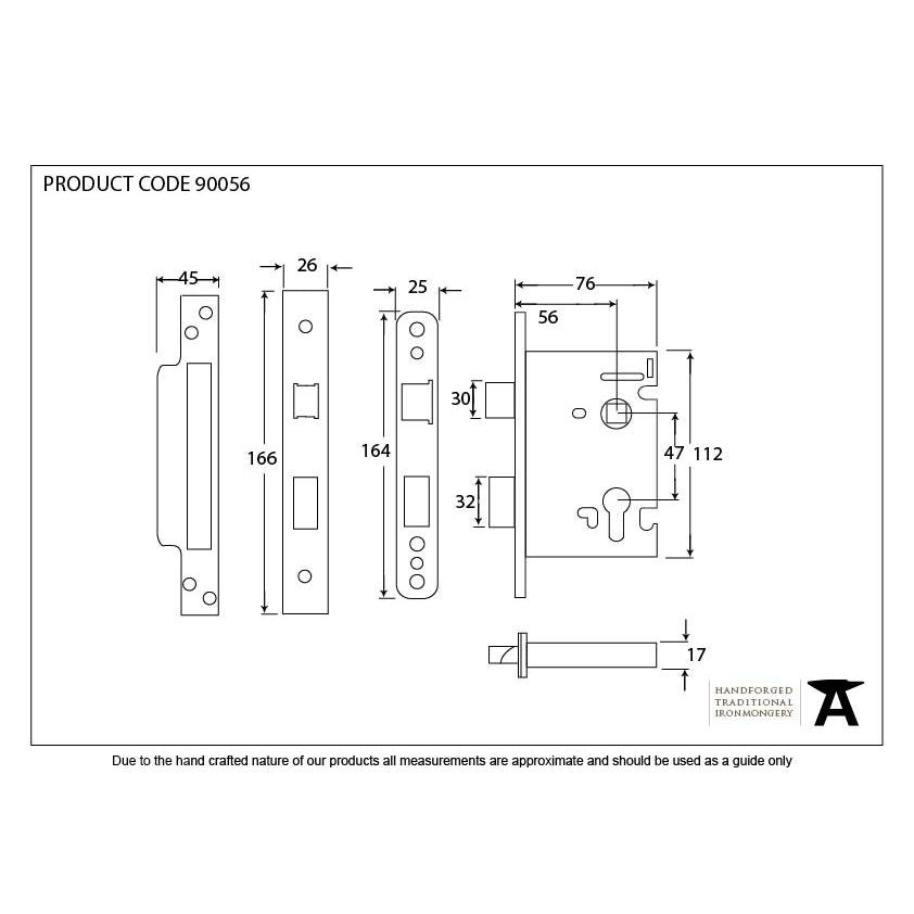 Black 3" Euro Profile Sash Lock | From The Anvil-Euro Locks-Yester Home