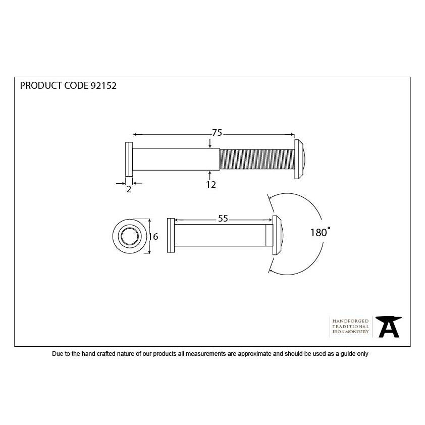 Black Door Viewer 180° (55-75mm Door) | From The Anvil-Security-Yester Home