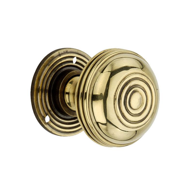 Bloxwich 50mm Rim/Mortice Door Knob Aged Brass-Rim Door Knobs-Yester Home