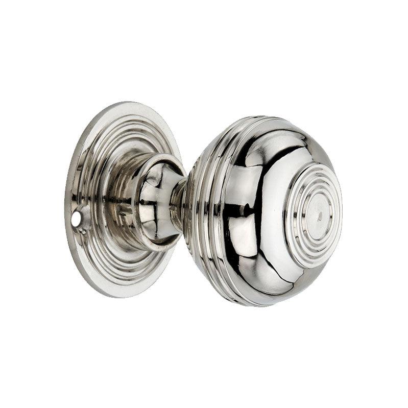 Bloxwich 50mm Rim/Mortice Door Knob Polished Nickel-Rim Door Knobs-Yester Home