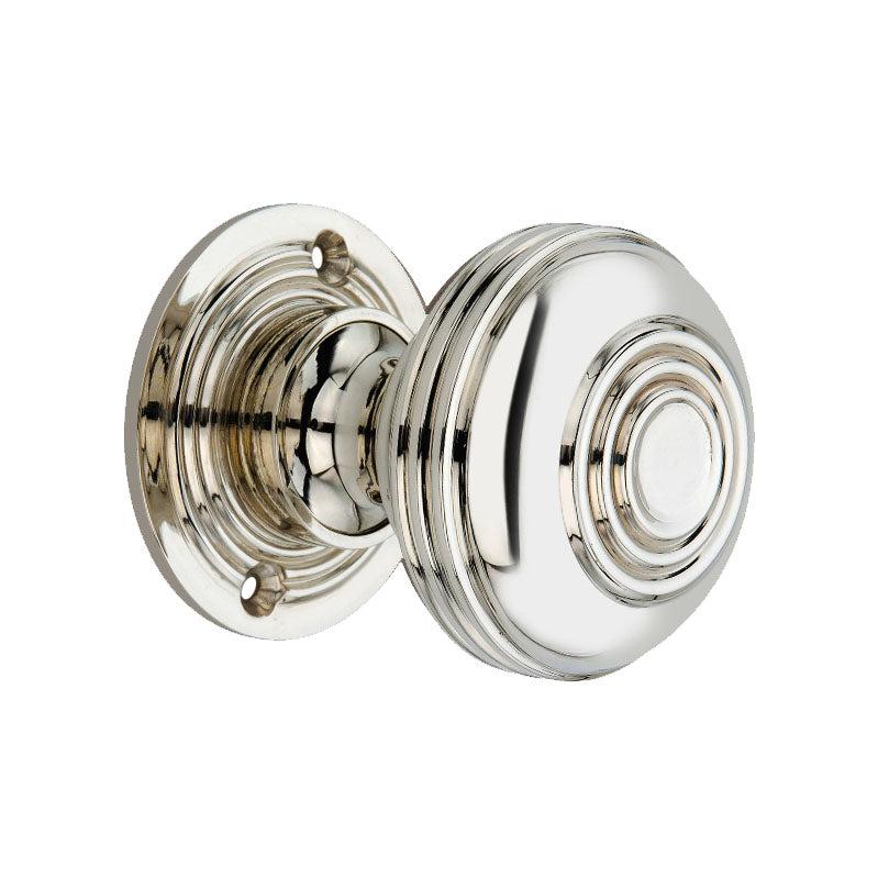 Bloxwich Large 60mm Rim/Mortice Door Knob Polished Nickel-Rim Door Knobs-Yester Home