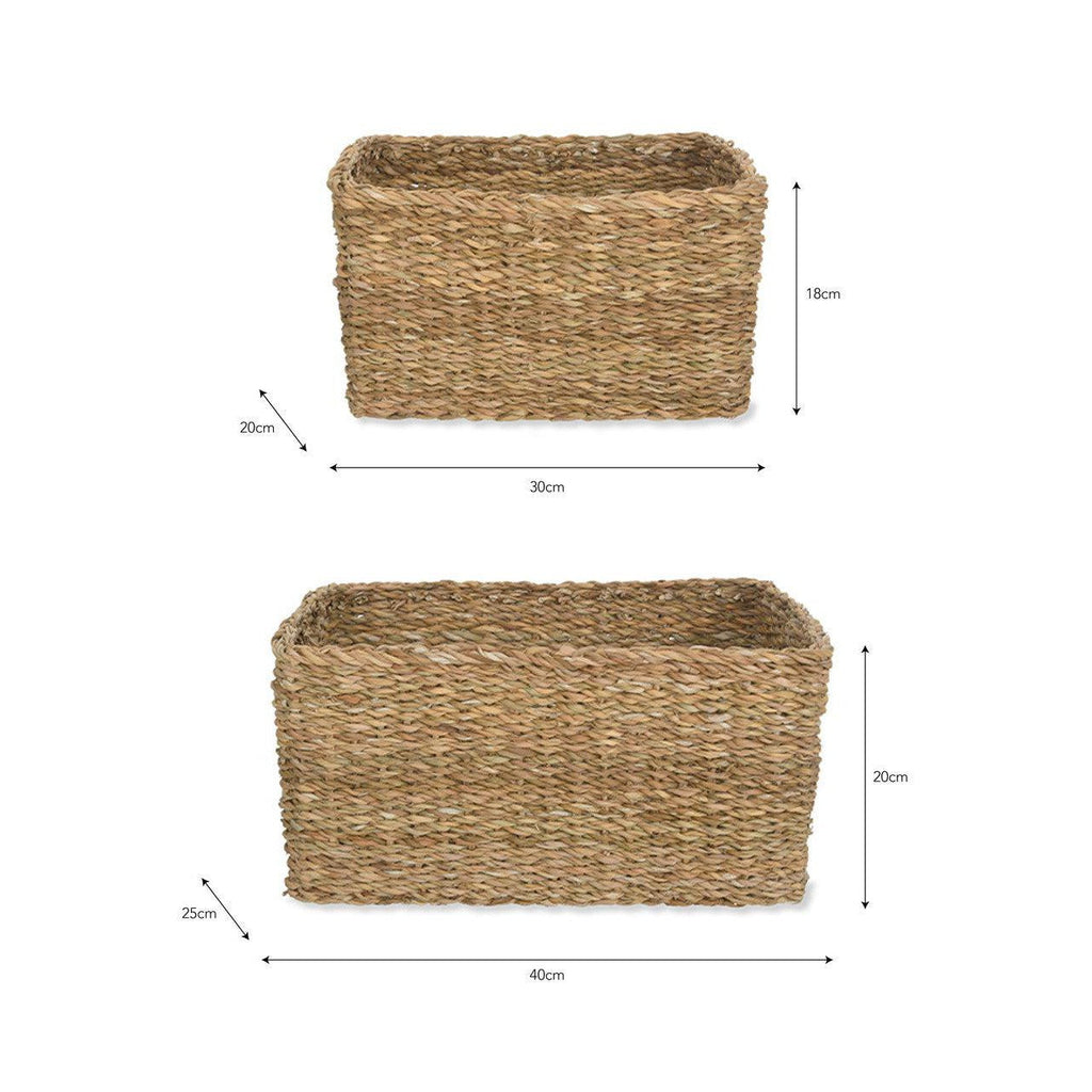 Brading Rectangular Baskets | Set of 2 | Natural PRE-ORDER Stock expected Mid July - Baskets - Garden Trading - Yester Home