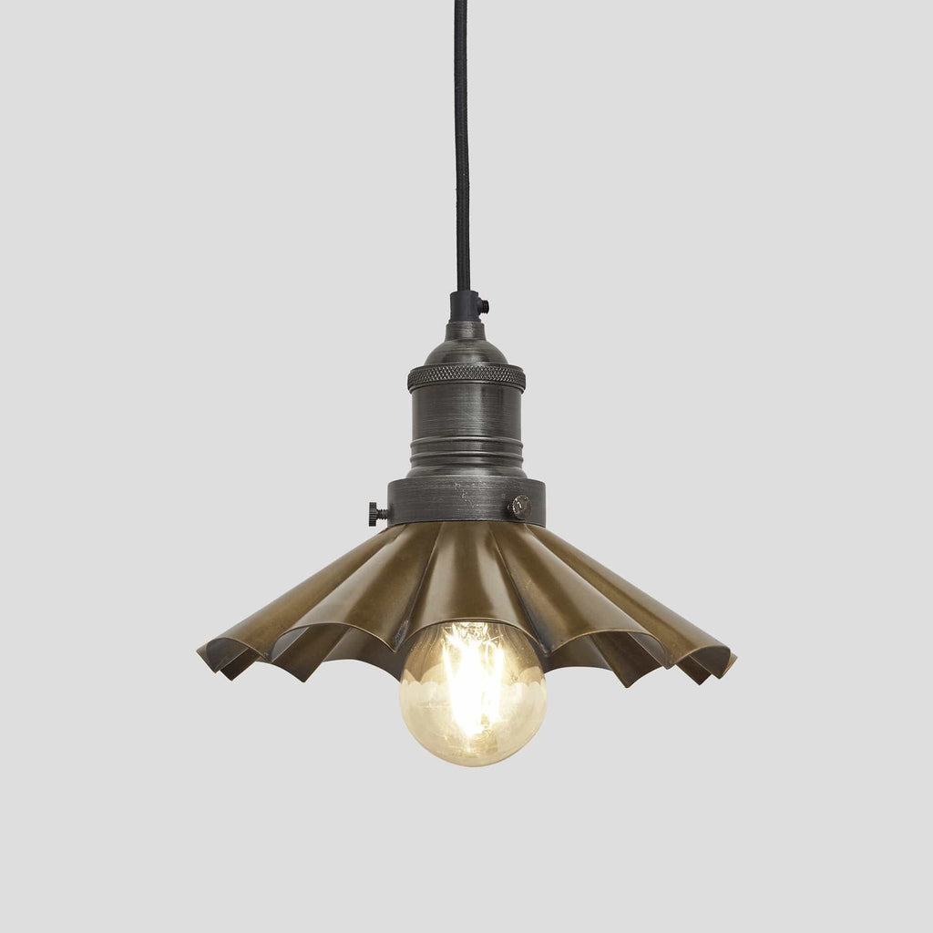 Brooklyn Umbrella Pendant - 8 Inch - Brass-Ceiling Lights-Yester Home