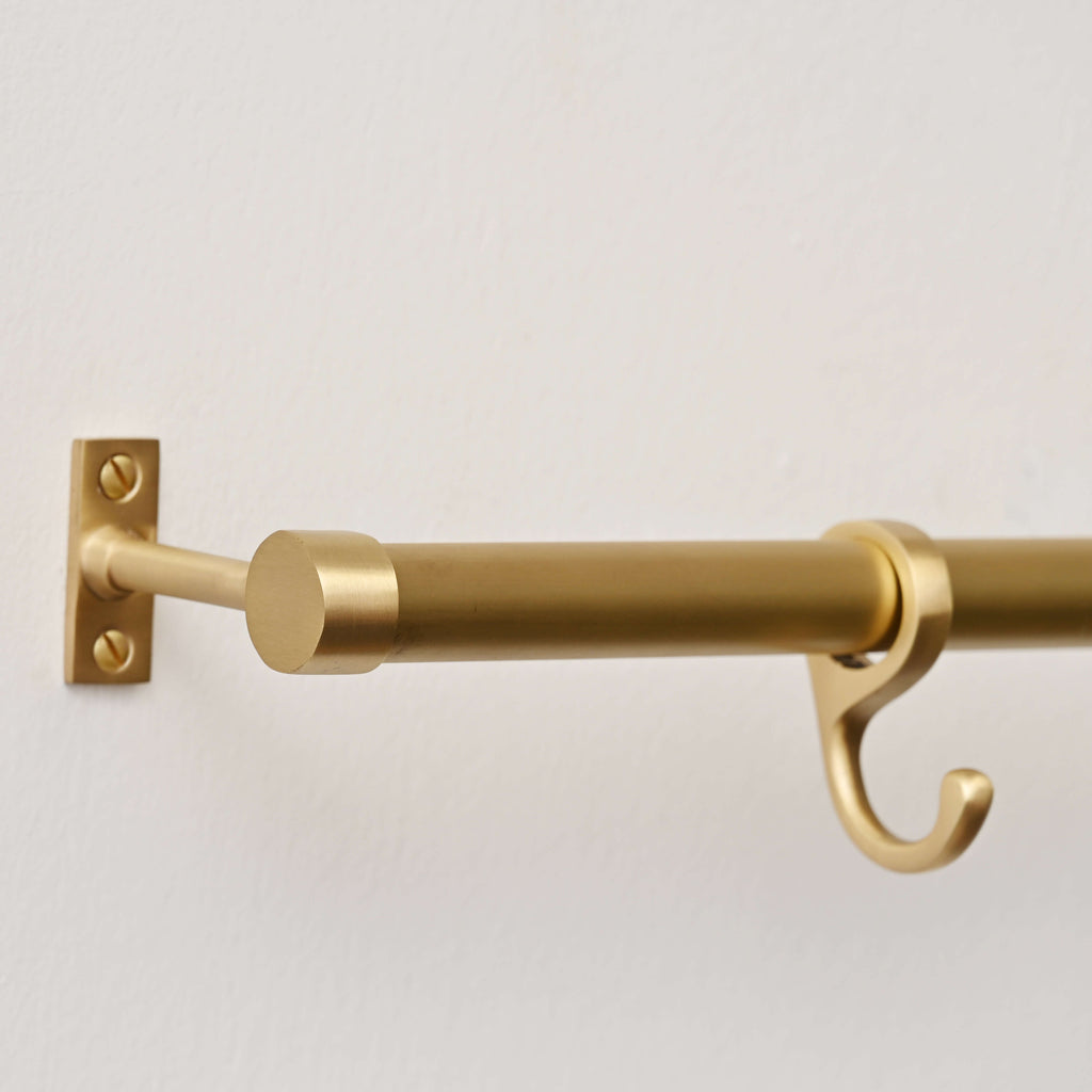 Brushed Satin Brass Hanging Rail | Lacquered - Hook Rails - Yester Home - Yester Home