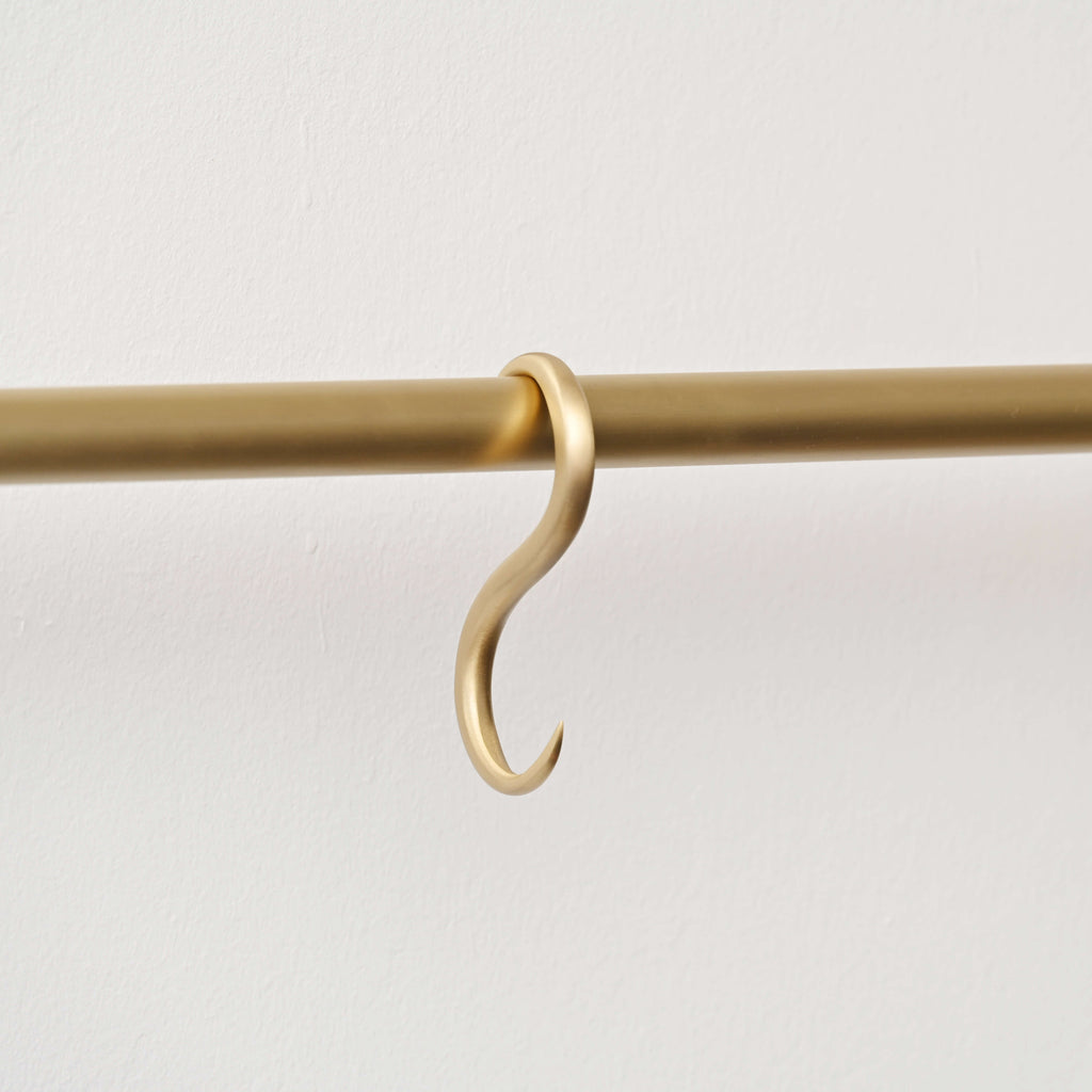 Brushed Satin Brass Hanging Rail | Lacquered - Hook Rails - Yester Home - Yester Home