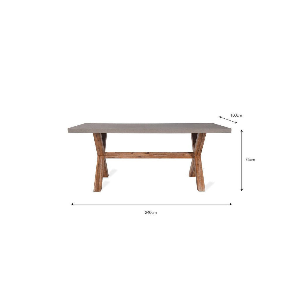 Burford Table | Large | Natural-Outdoor Dining Tables & Sets-Yester Home