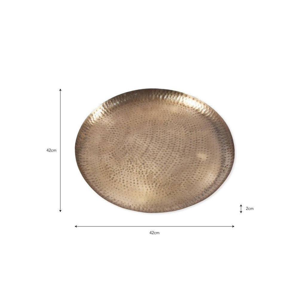 Charlton Hammered Tray | Brass Finish - Drinks & Barware - Garden Trading - Yester Home