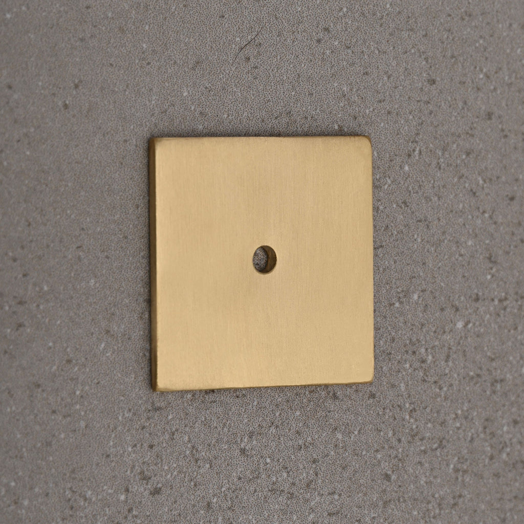 Square Brass Knob Backplate-Cabinet Knobs-Yester Home