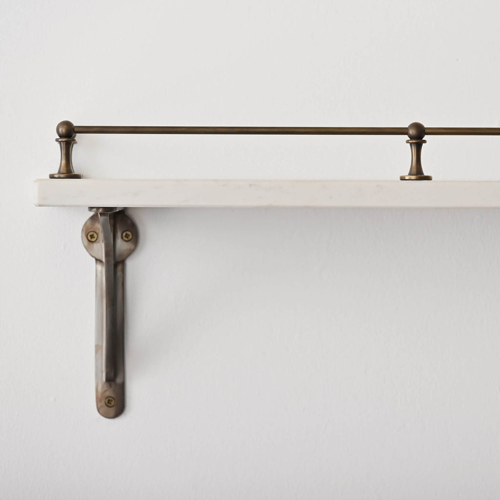 Classic Aged Brass Gallery Shelf Rail-Gallery Rails-Yester Home