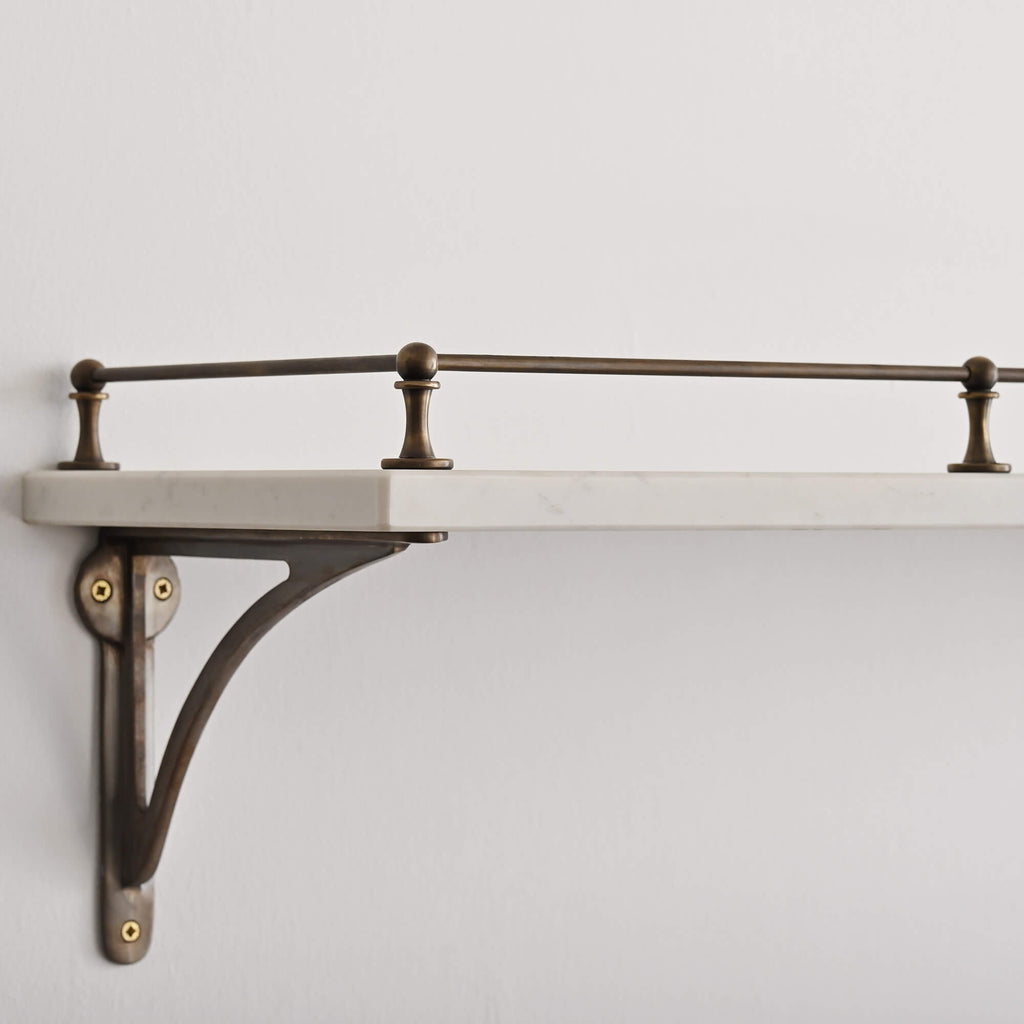 Classic Aged Brass Gallery Shelf Rail-Gallery Rails-Yester Home