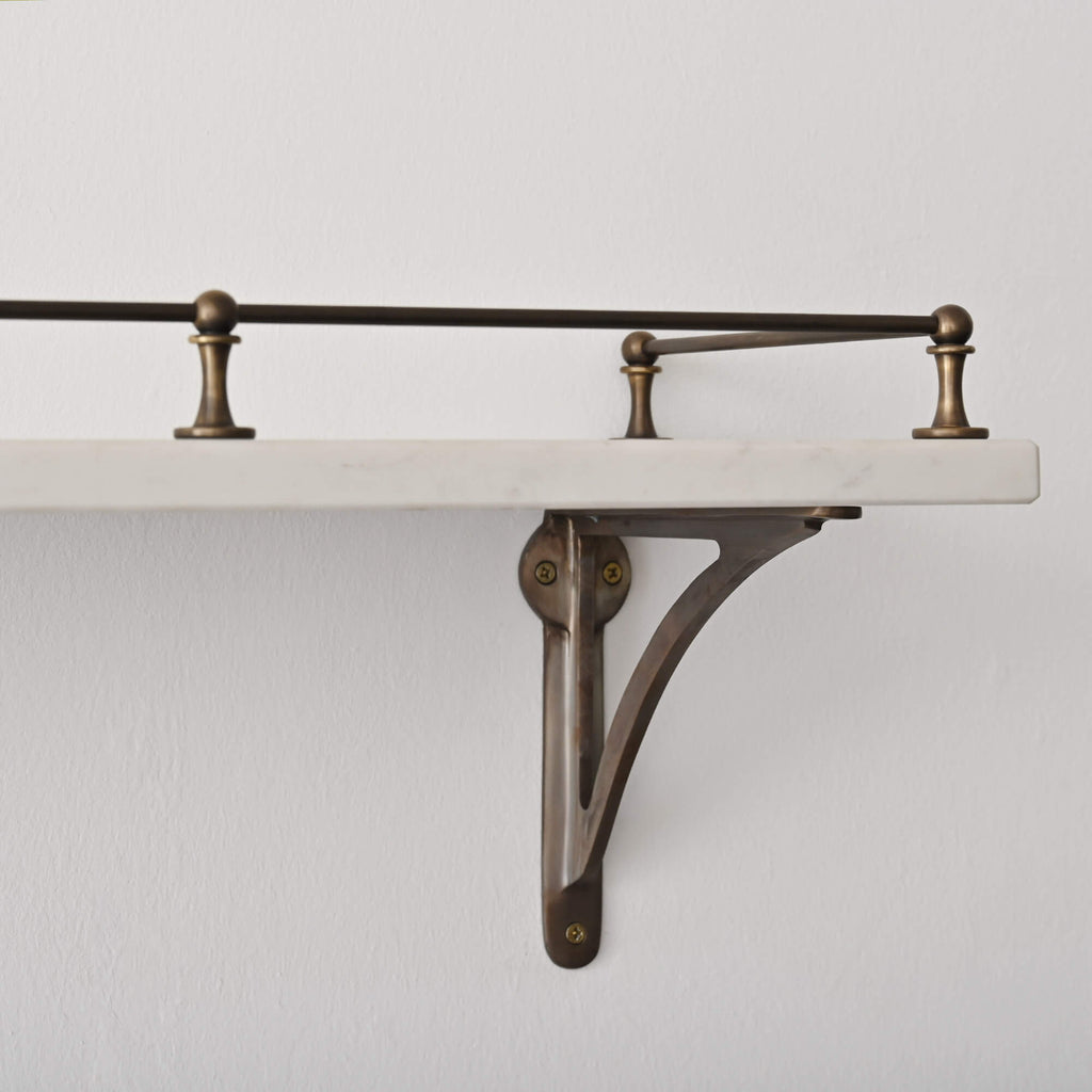 Classic Aged Brass Gallery Shelf Rail-Gallery Rails-Yester Home