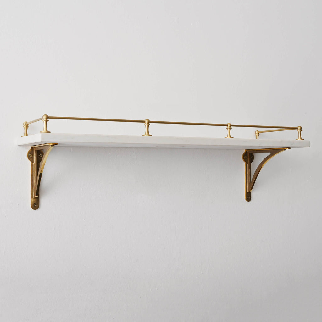 Classic Brushed Satin Brass Gallery Shelf Rail-Gallery Rails-Yester Home