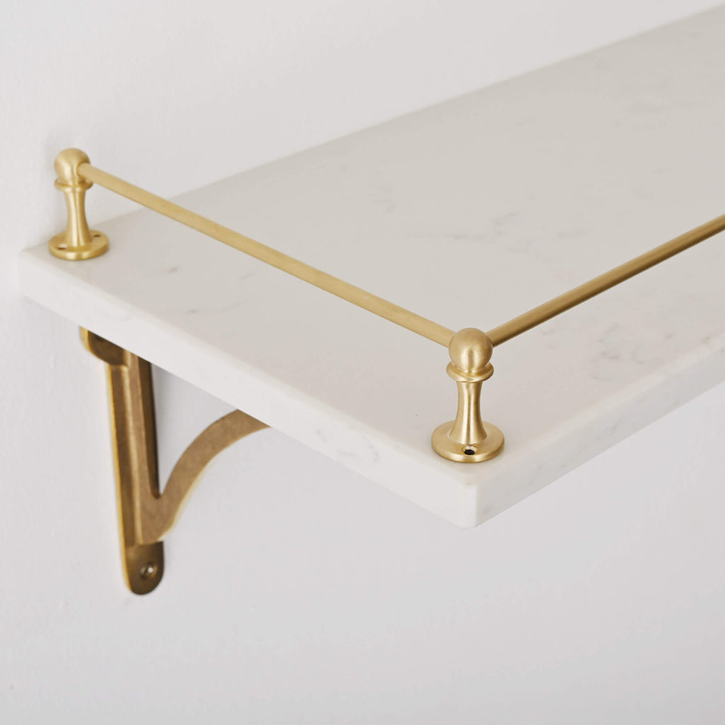 Classic Brushed Satin Brass Gallery Shelf Rail-Gallery Rails-Yester Home