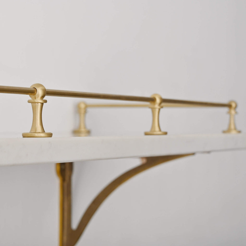 Classic Brushed Satin Brass Gallery Shelf Rail-Gallery Rails-Yester Home