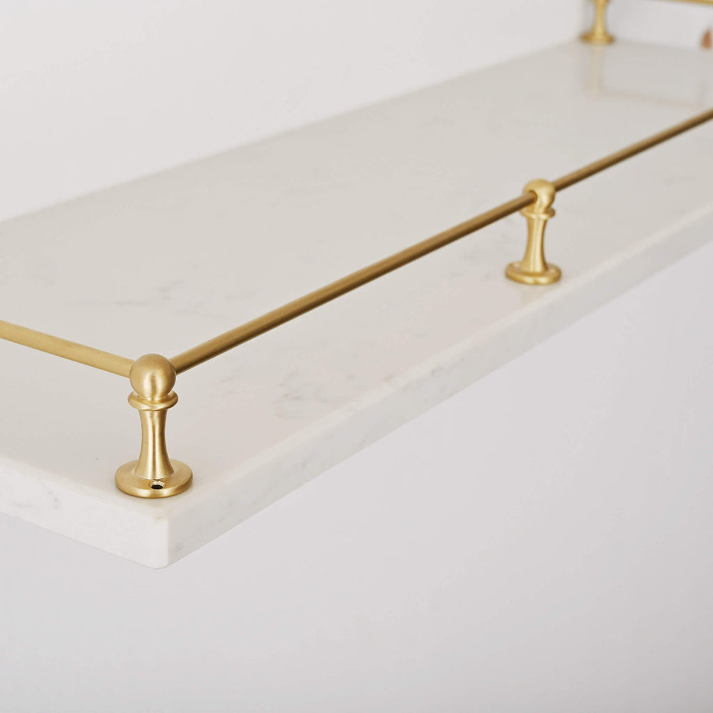 Classic Brushed Satin Brass Gallery Shelf Rail-Gallery Rails-Yester Home