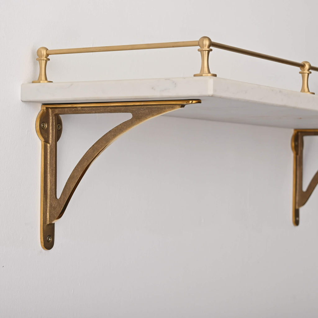 Classic Brushed Satin Brass Gallery Shelf Rail-Gallery Rails-Yester Home