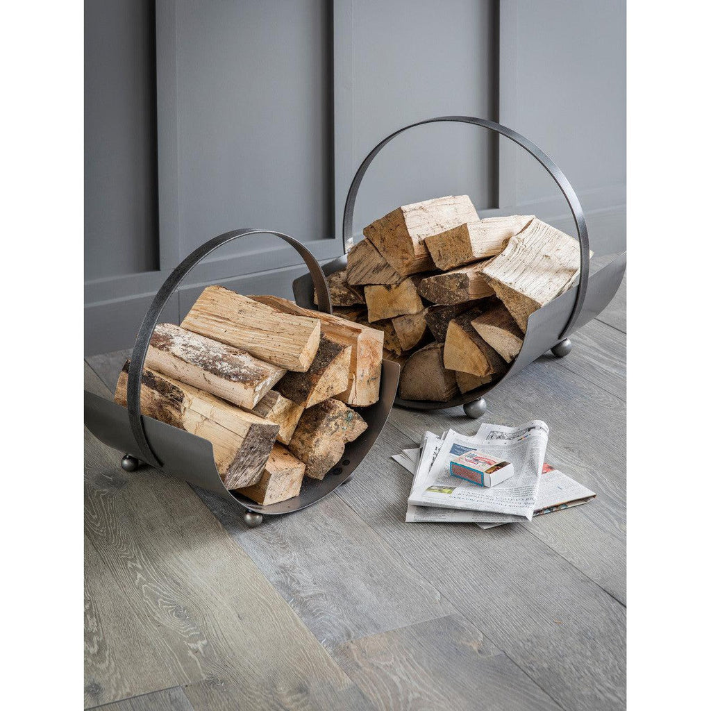 Classic Lodge Round Log Carrier | Small - Log Storage & Baskets - Garden Trading - Yester Home