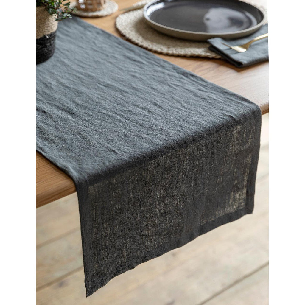 Classic Table Runner | Charcoal PRE-ORDER  Stock expected Late August - Linens & Placemats - Garden Trading - Yester Home