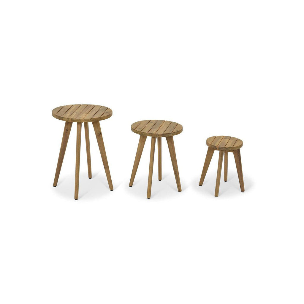 Cottenham Side Tables | Set of 3 | Natural - Outdoor Dining Tables & Sets - Garden Trading - Yester Home