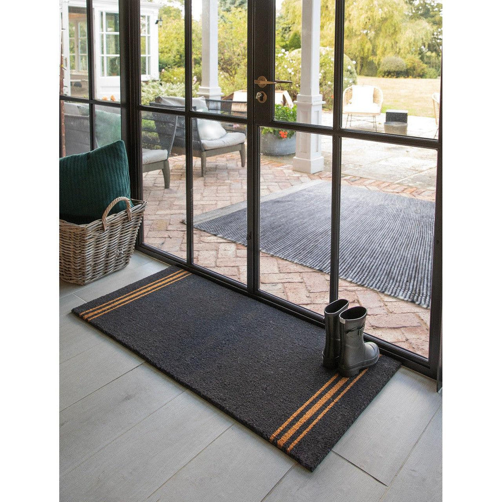 Doormat Triple Stripe Double | Charcoal PRE-ORDER Stock expected Mid August - Doormats - Garden Trading - Yester Home