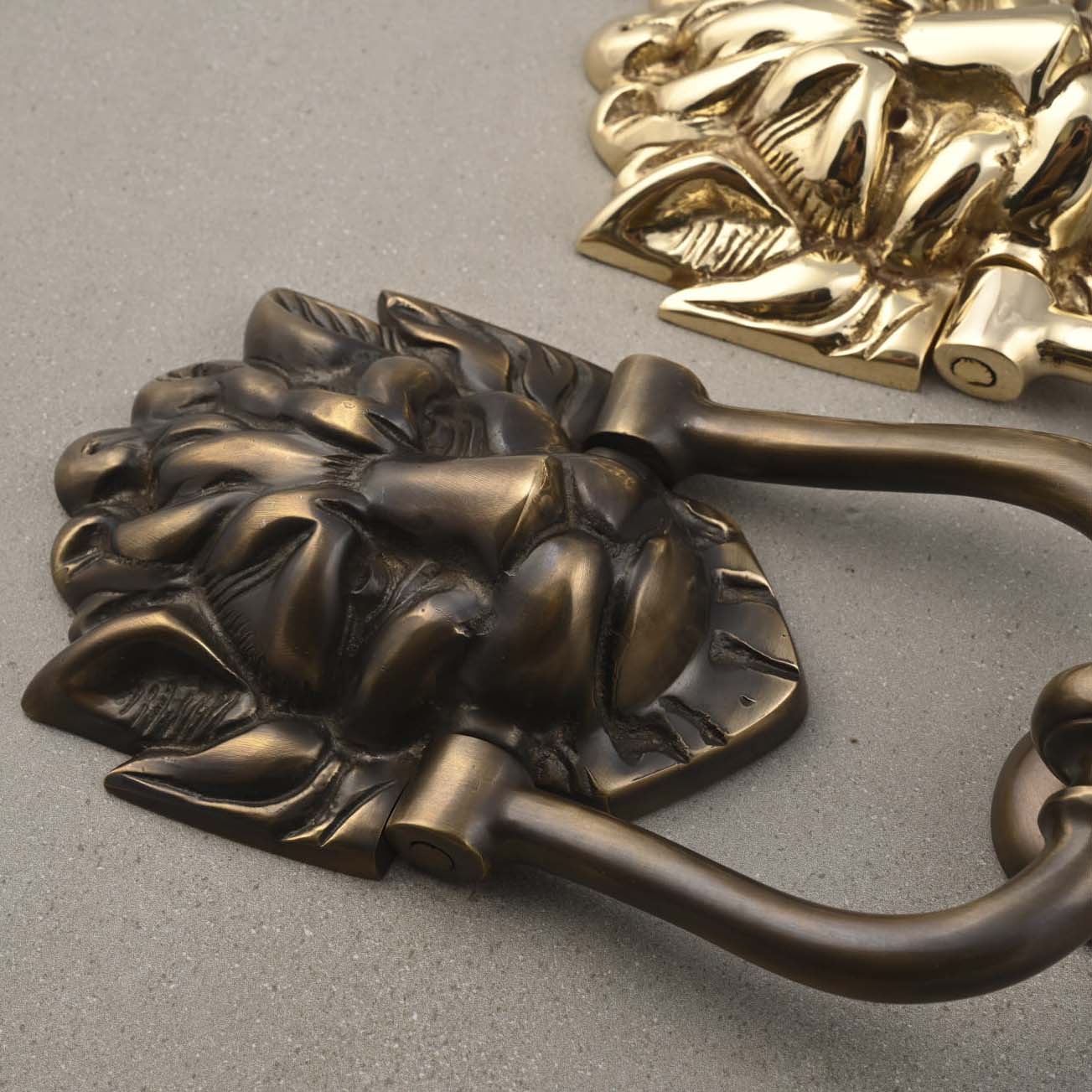 Downing St. Lion's Head Door Knocker Solid Brass Yester Home