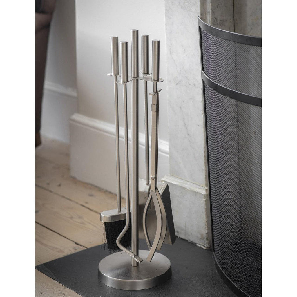 Ebrington Fireside Tool Set | Silver Finish - Fireside Accessories - Garden Trading - Yester Home