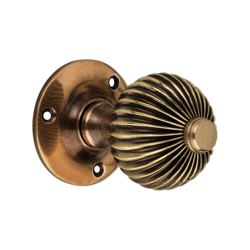 Regency Mortice Door Knob Aged Brass-Mortice Door Knobs-Yester Home