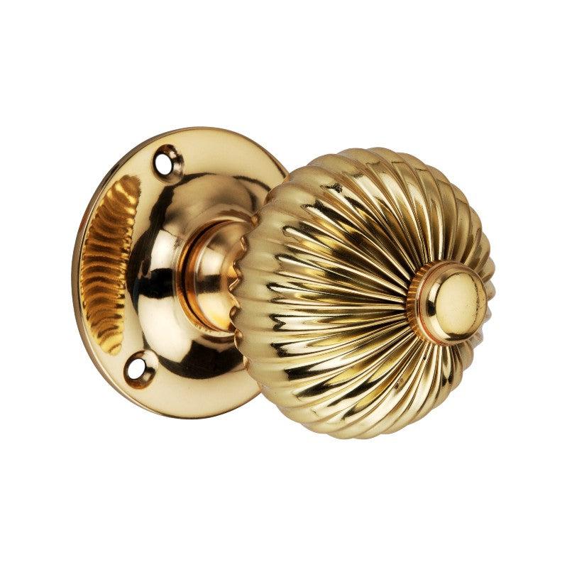 Regency Mortice Door Knob Polished Brass-Mortice Door Knobs-Yester Home