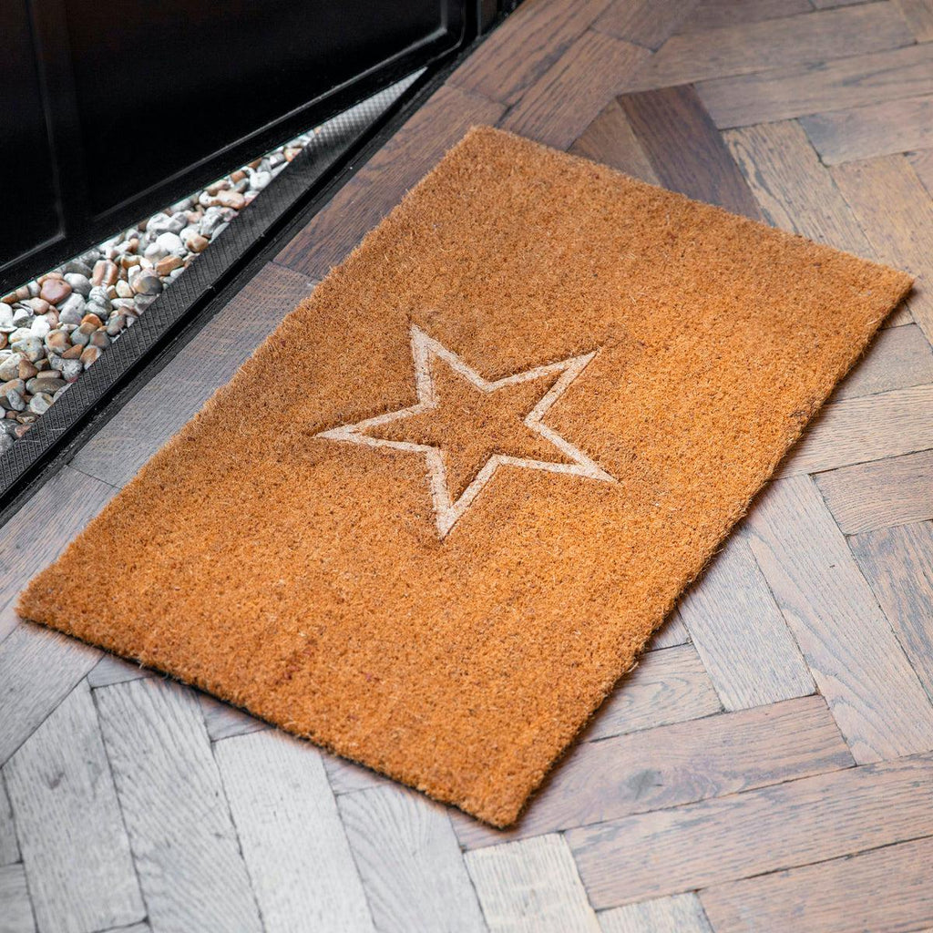 Embossed Star Doormat-Doormats-Yester Home